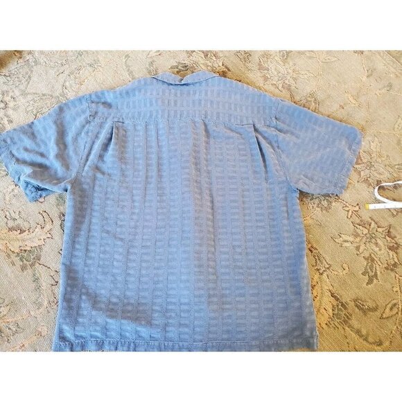 JAMAICA JAXX Shirt Mens 2XL XXL Button Down Blue Hawaiian 100% Silk Short Sleeve - Picture 2 of 8